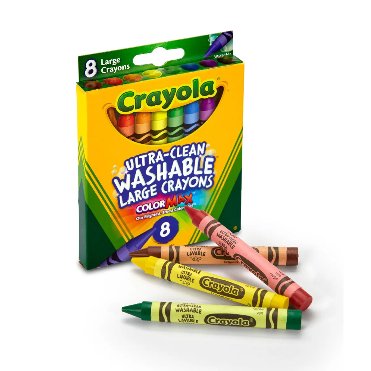 8 Ultra-Clean Washable Large Crayons