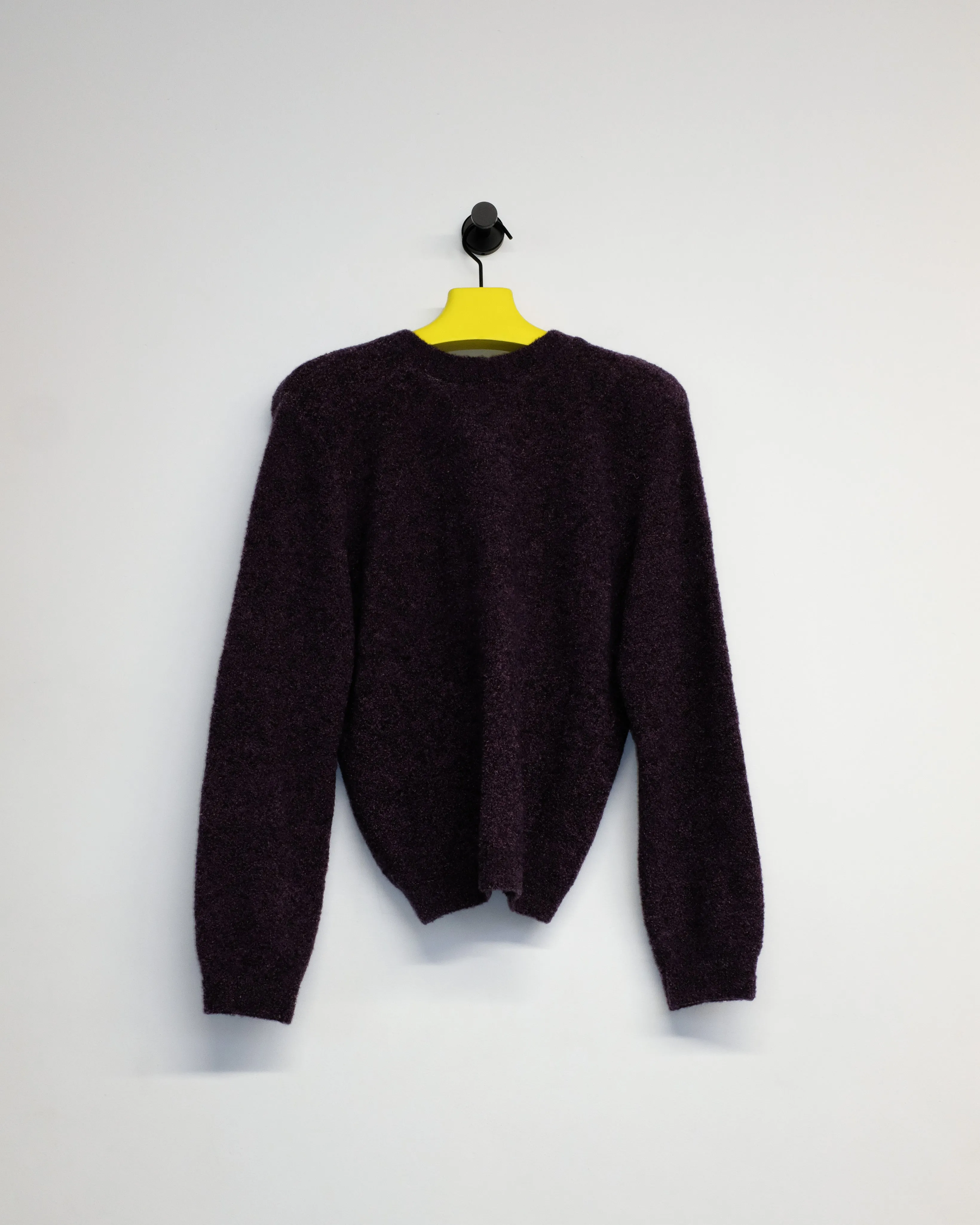 Aubergine Melange Wool Prender Knotted Crewneck