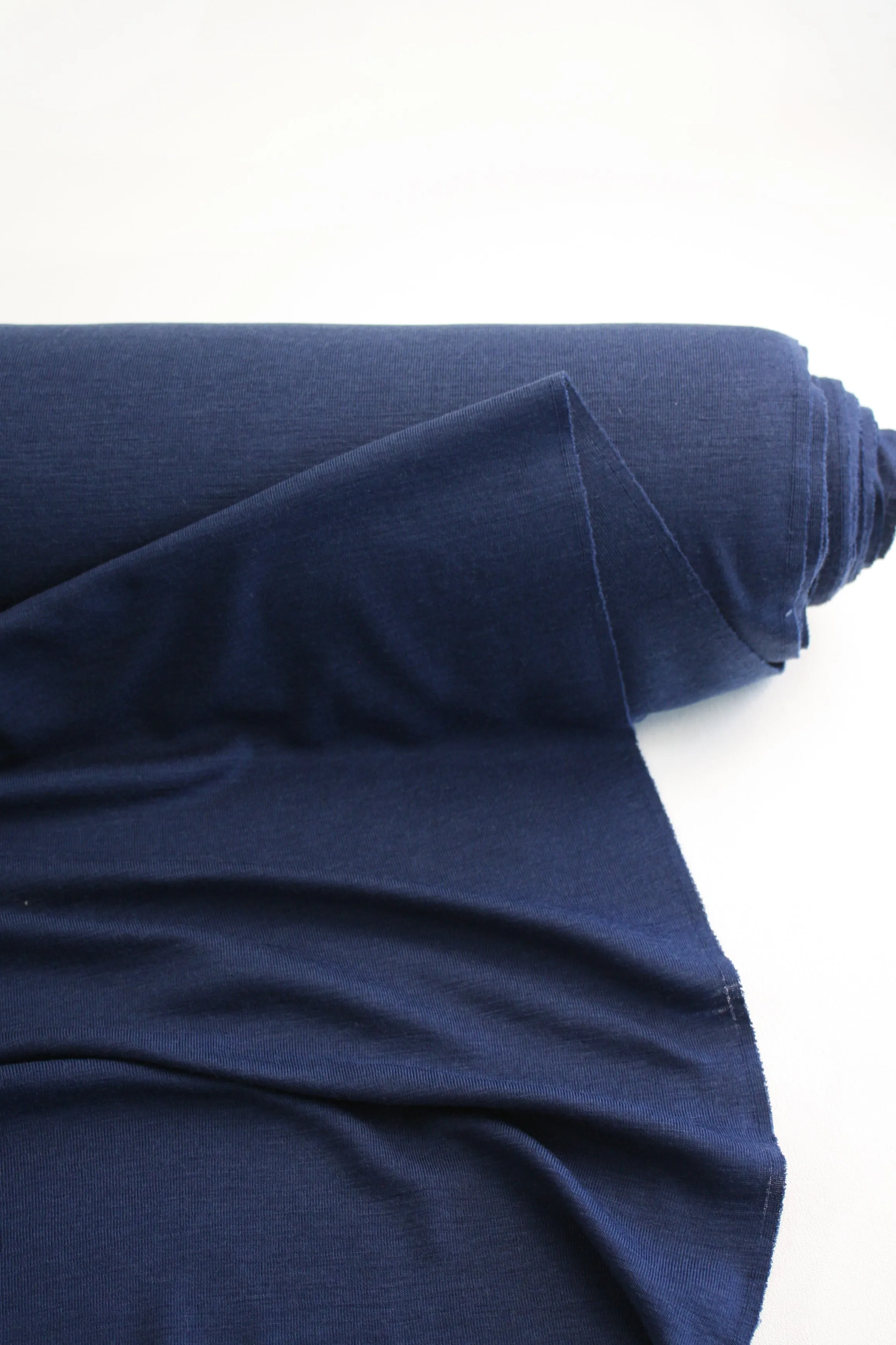 Australian Merino - Single Rib Fine Jersey | Indigo Blue