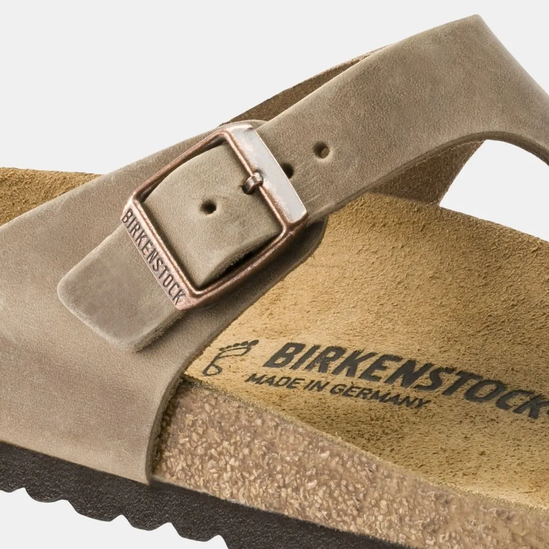 Birkenstock Gizeh Natural Leather Oiled Narrow Fit Women's Tobacco Brown