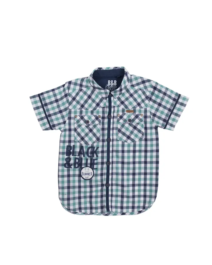 Camisa mc Stanley Bebé Menta Black and Blue