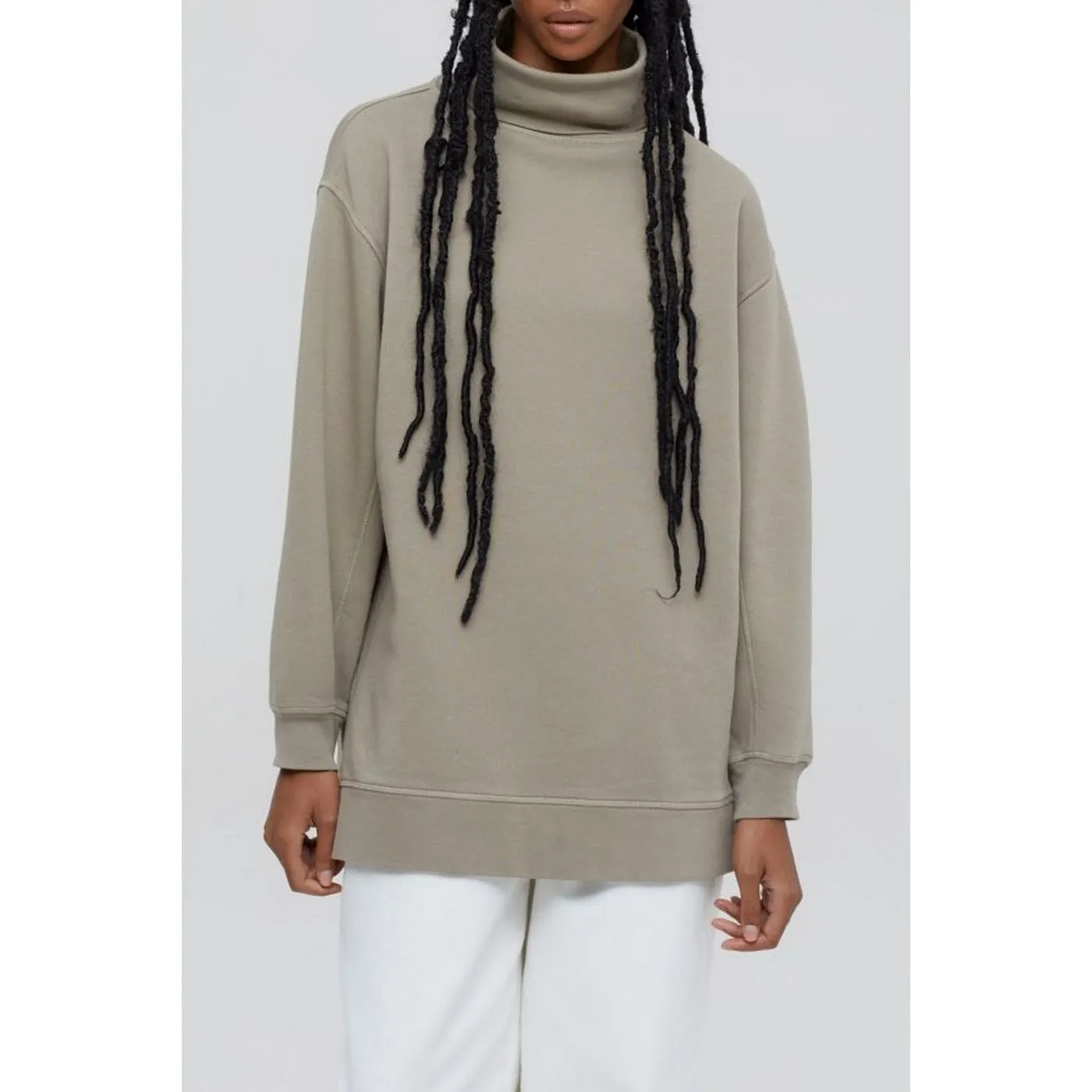 Closed - T-Shirt Turtleneck Sweat - Muddy Beige - Femme