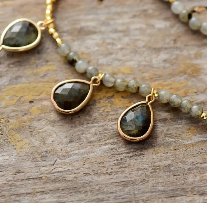 Collier en Pierres de Labradorite : Énergie Protectrice