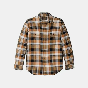 Filson Vintage Flannel Work Shirt Navy Cumin Red