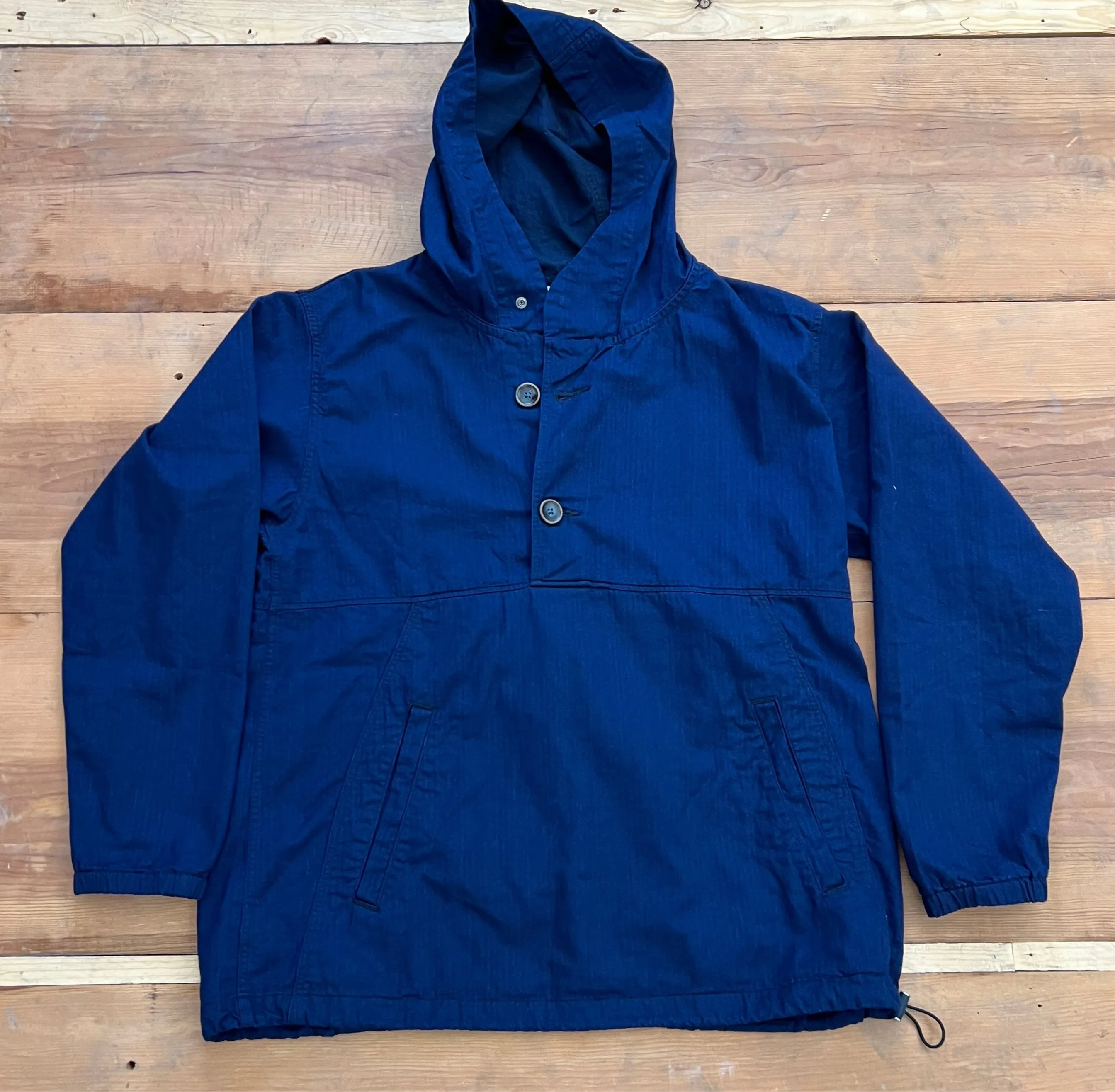 Herringbone Indigo Hoodie Pure Blue Japan (Anorak Jacket)