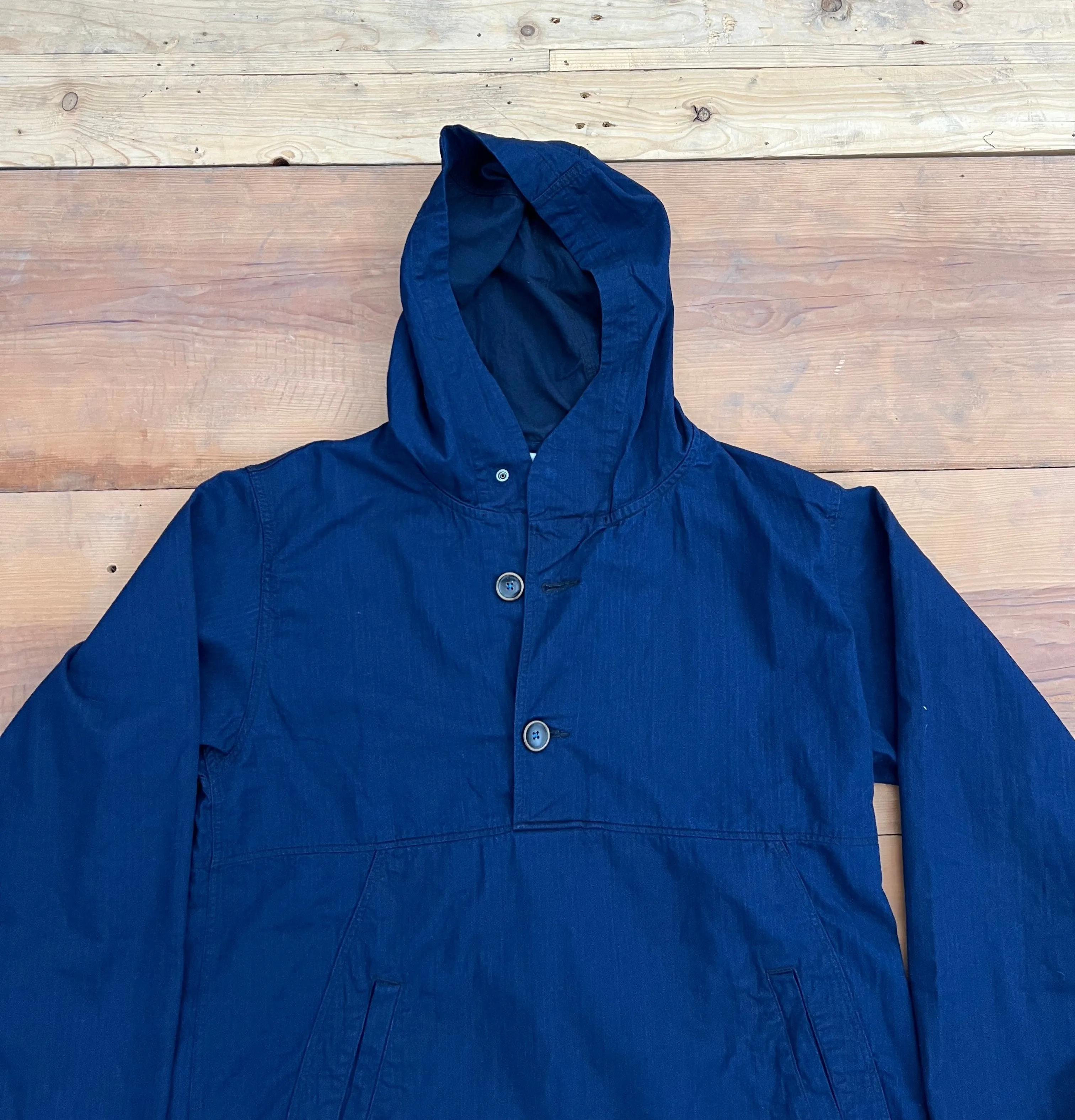 Herringbone Indigo Hoodie Pure Blue Japan (Anorak Jacket)