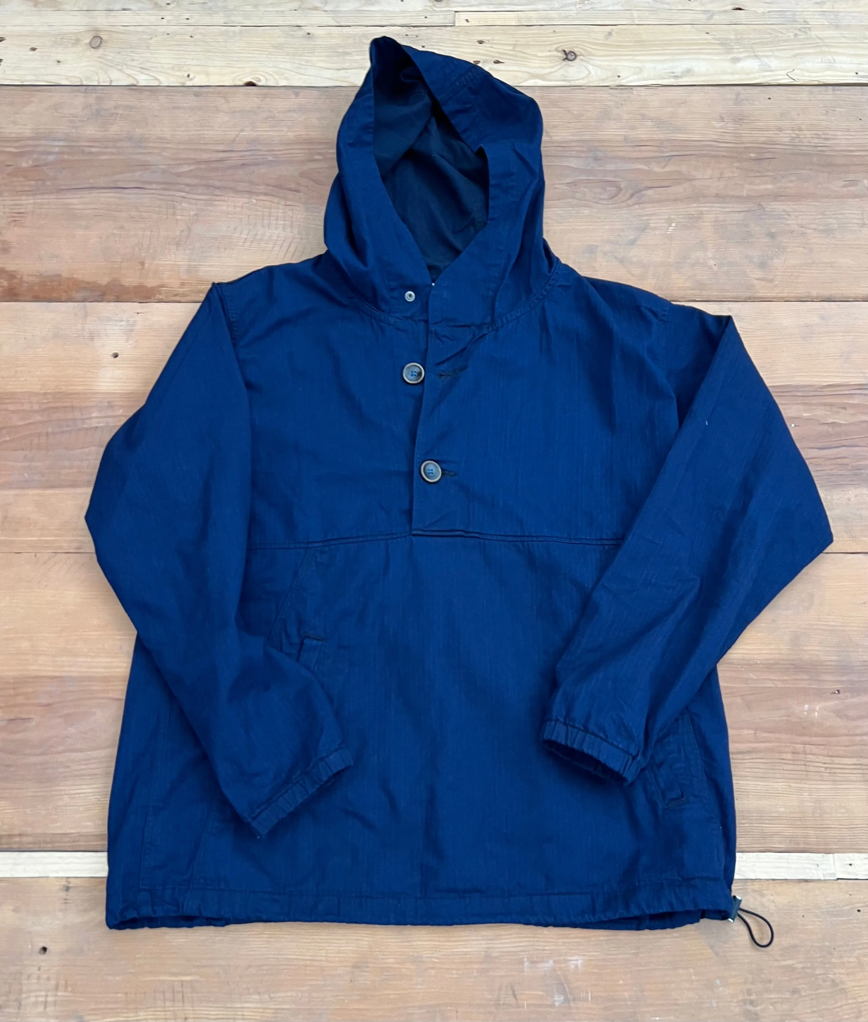 Herringbone Indigo Hoodie Pure Blue Japan (Anorak Jacket)