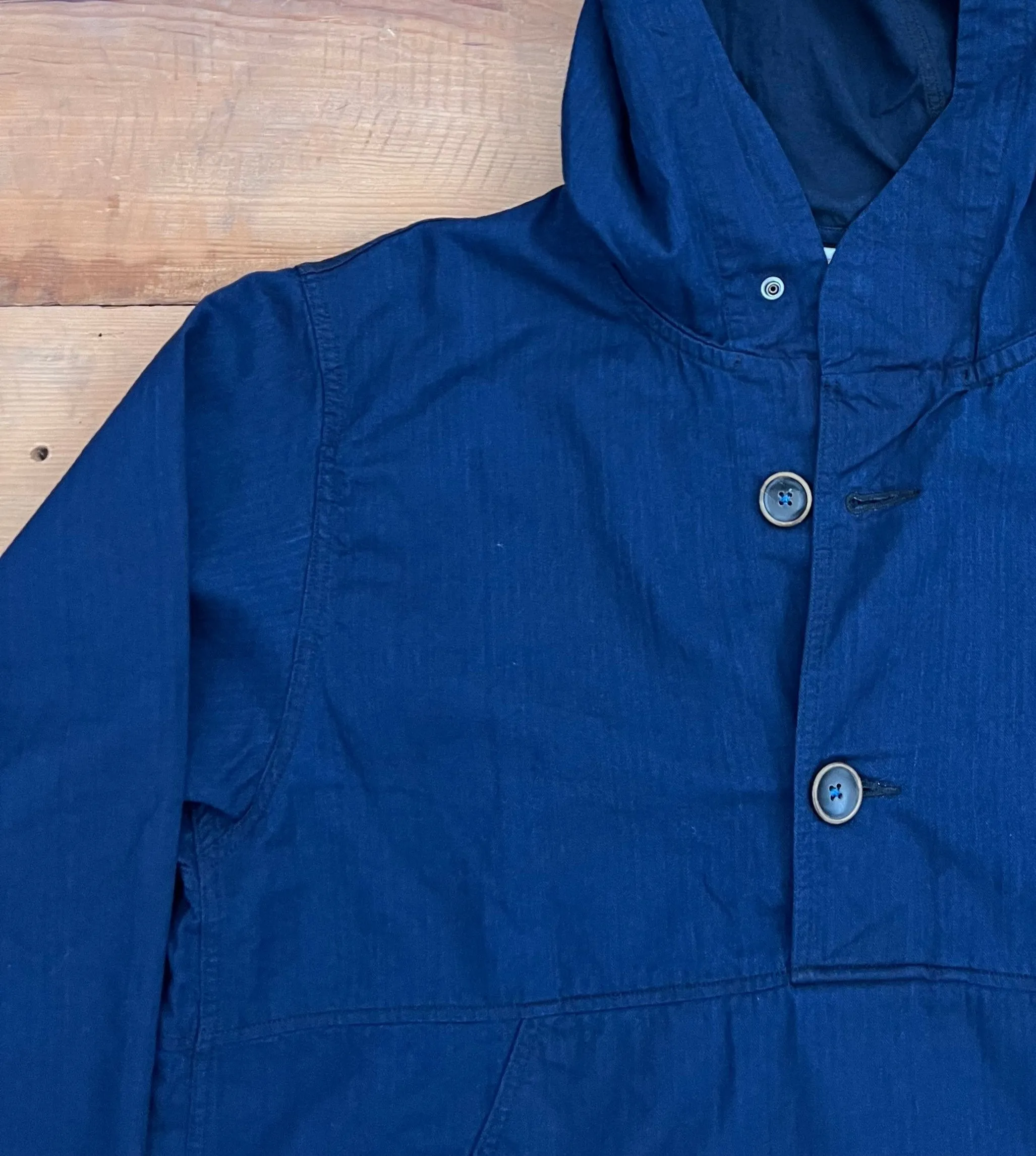 Herringbone Indigo Hoodie Pure Blue Japan (Anorak Jacket)