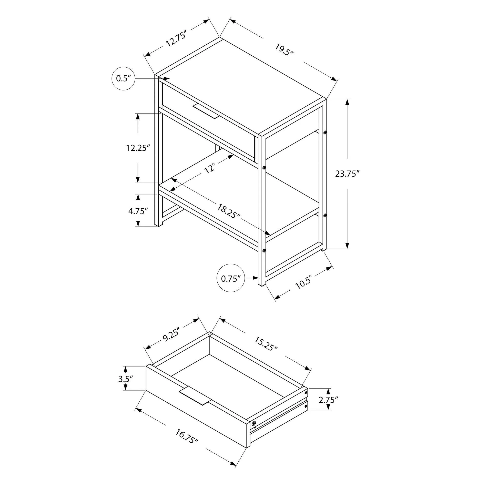 Monarch Table d'appoint I 3484