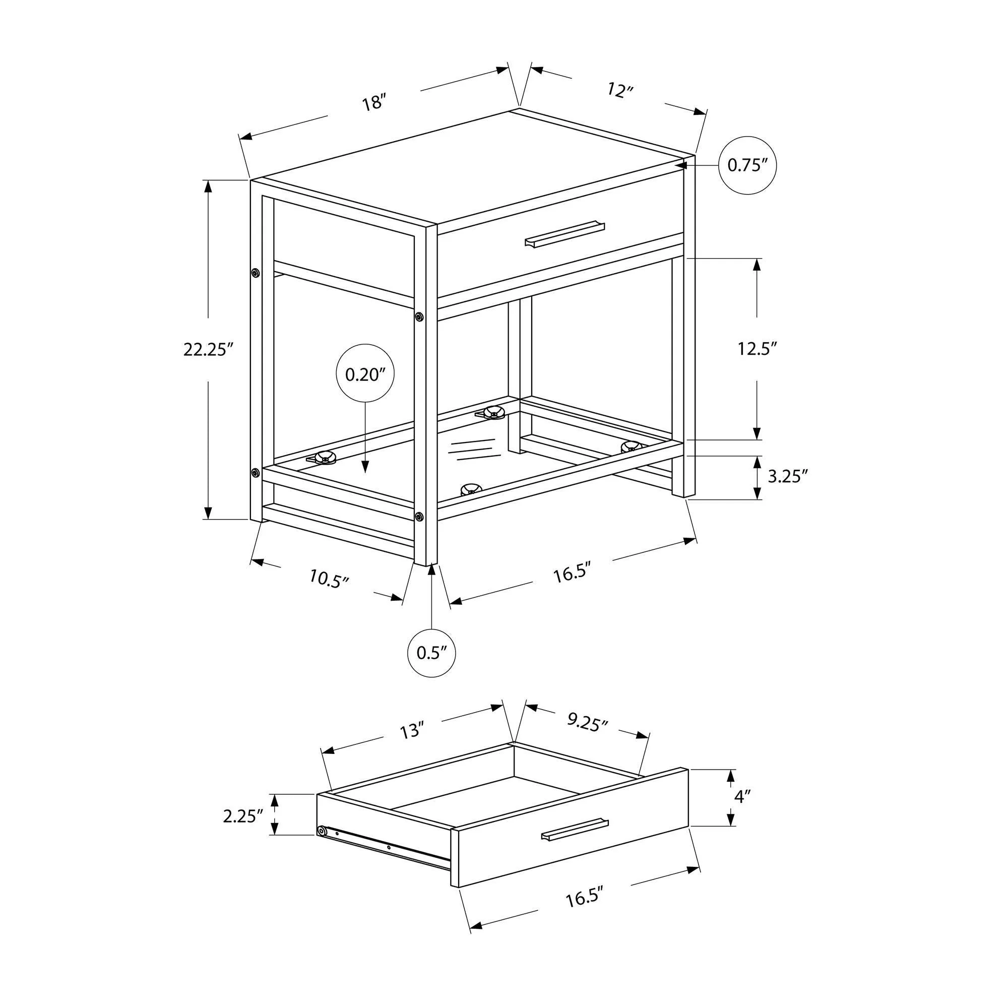 Monarch Table d'appoint I 3502