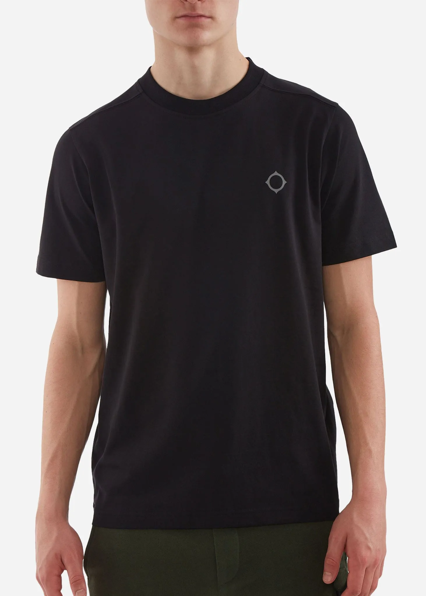 Oversized back logo print tee - black