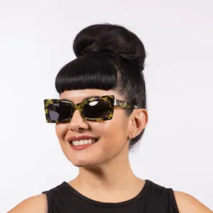 Ruby Sunglasses - Moss Tortoise Acetate Frame with Dark Lens