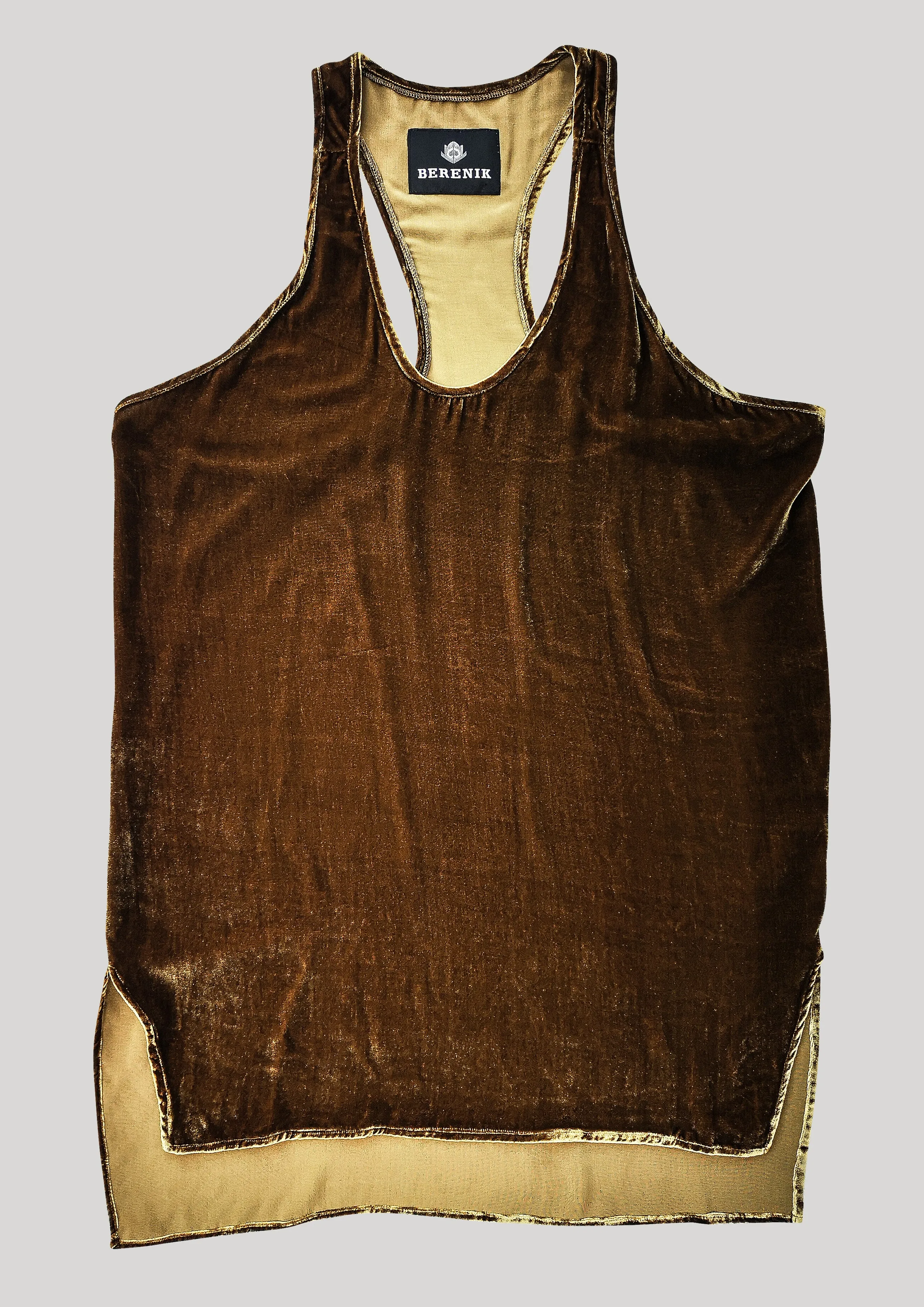 TANK TOP OVERSIZED - SILK VELVET gold