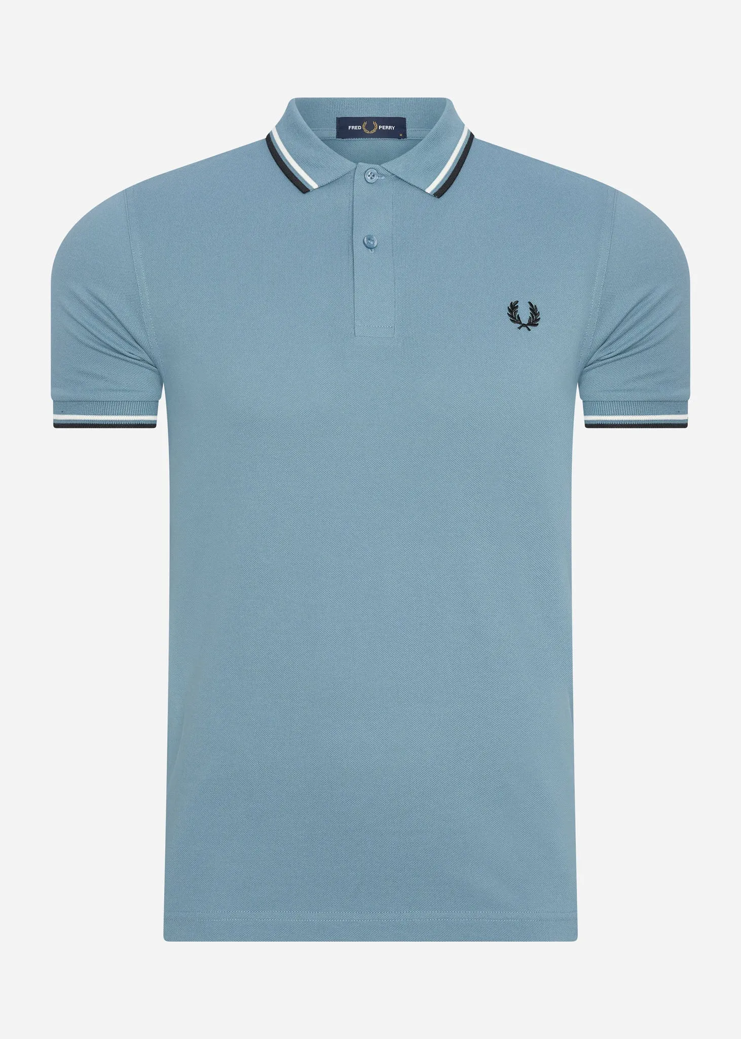 Twin tipped fred perry shirt - ash blue snow black