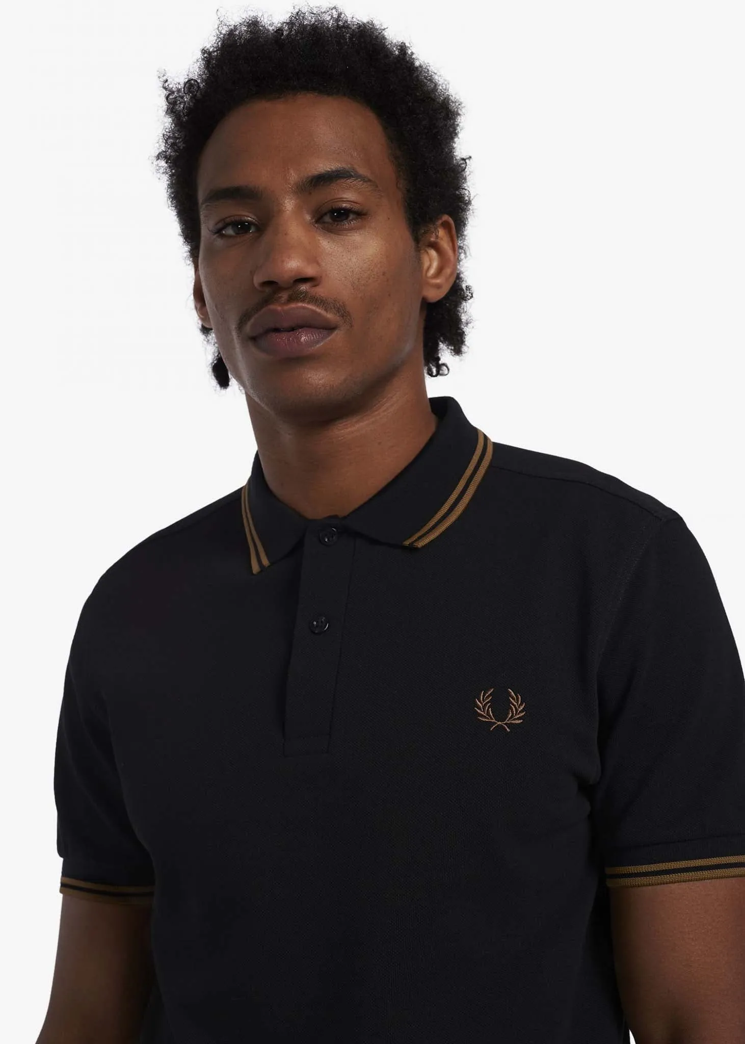 Twin tipped fred perry shirt - black shaded stone