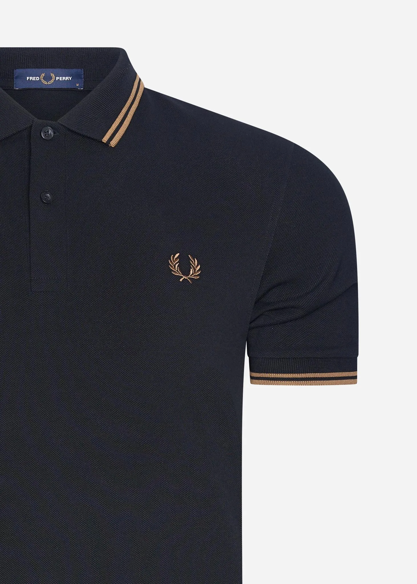 Twin tipped fred perry shirt - black shaded stone