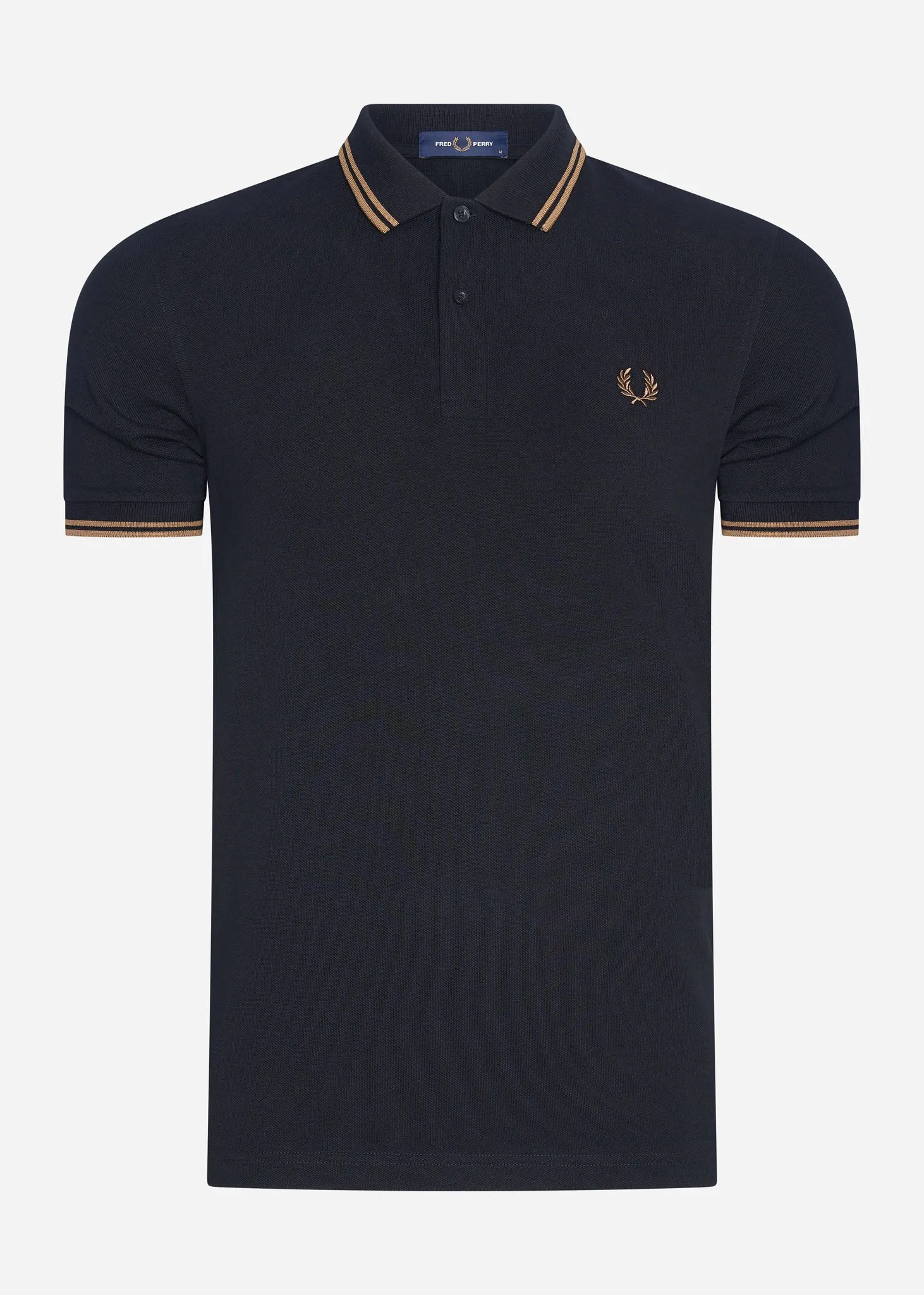 Twin tipped fred perry shirt - black shaded stone