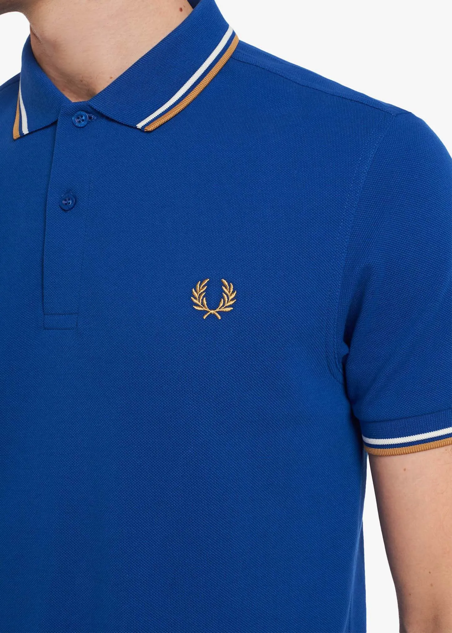 Twin tipped fred perry shirt - mid blue