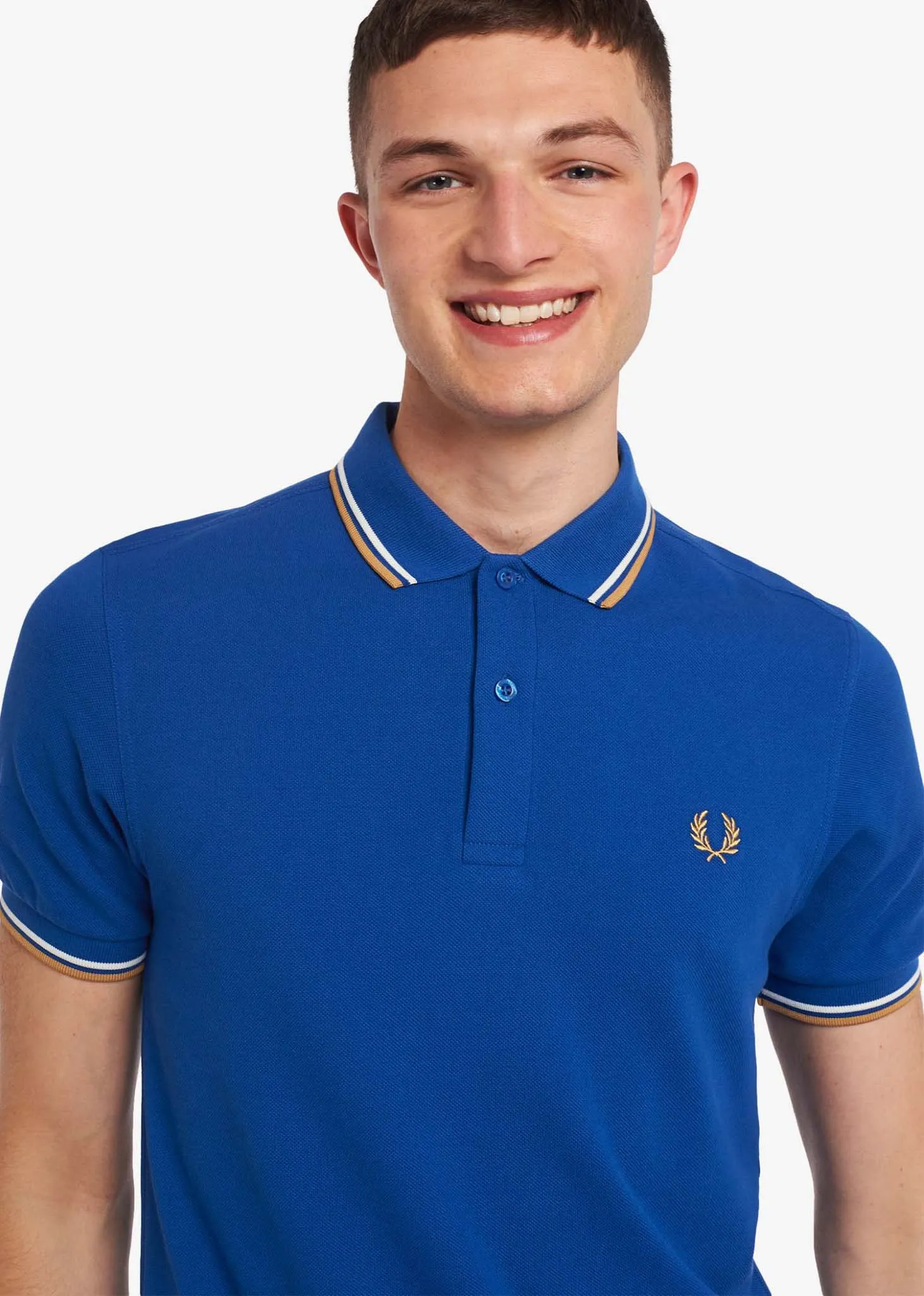 Twin tipped fred perry shirt - mid blue