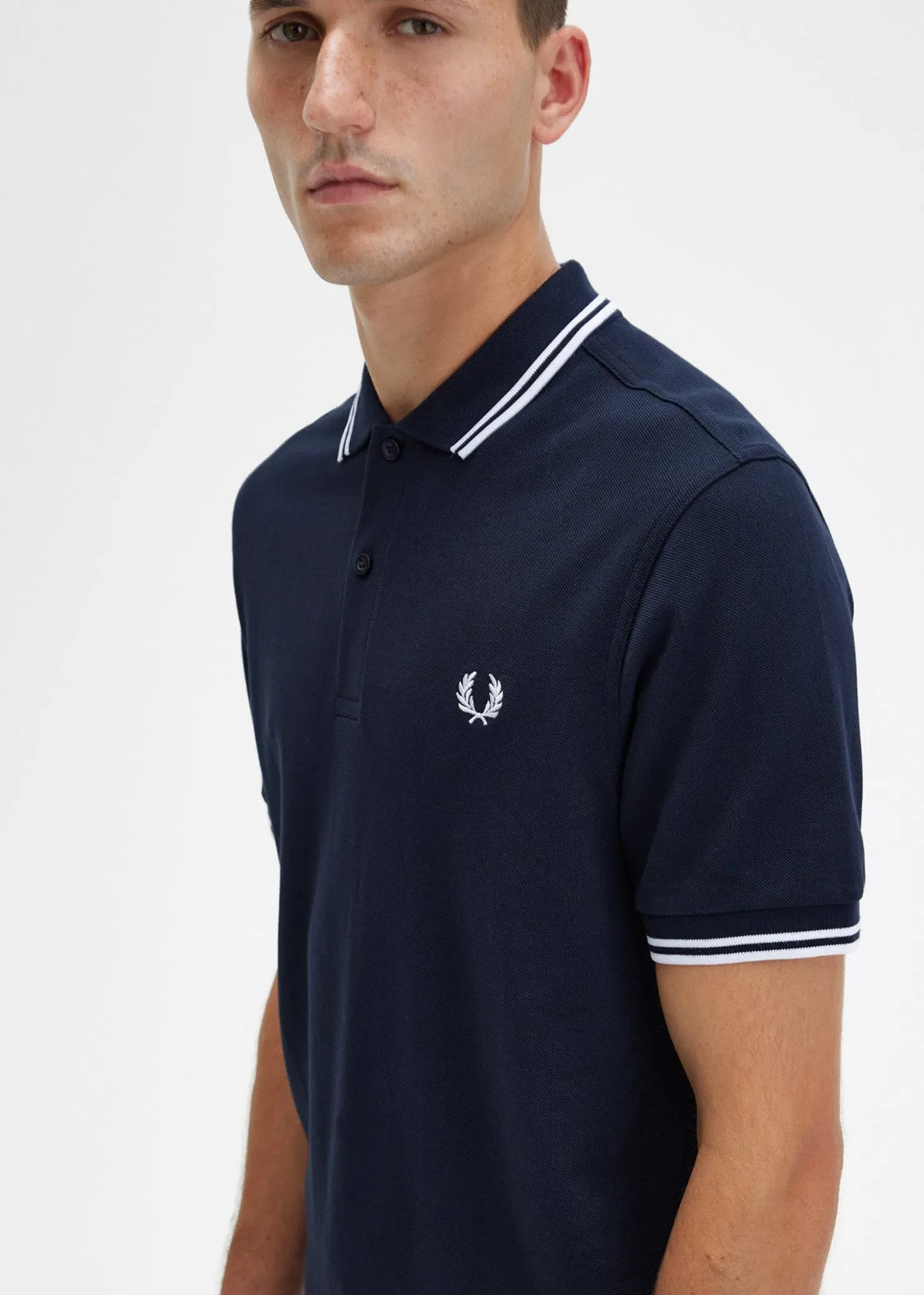 Twin tipped Fred Perry shirt - navy white