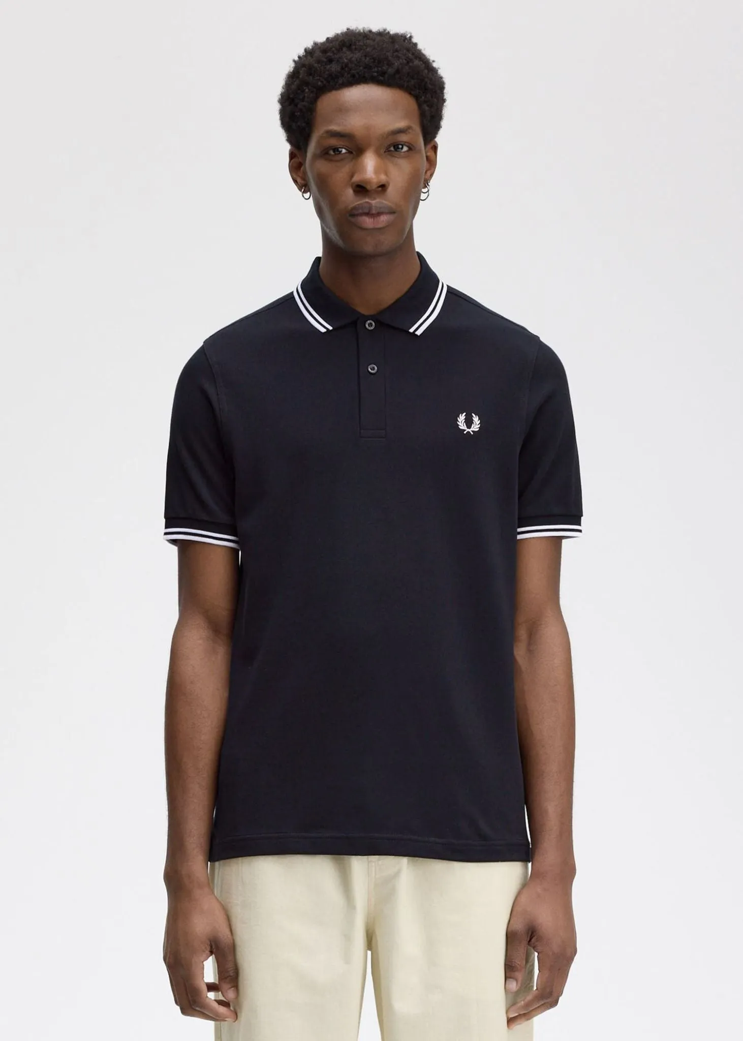 Twin tipped Fred Perry shirt - navy white