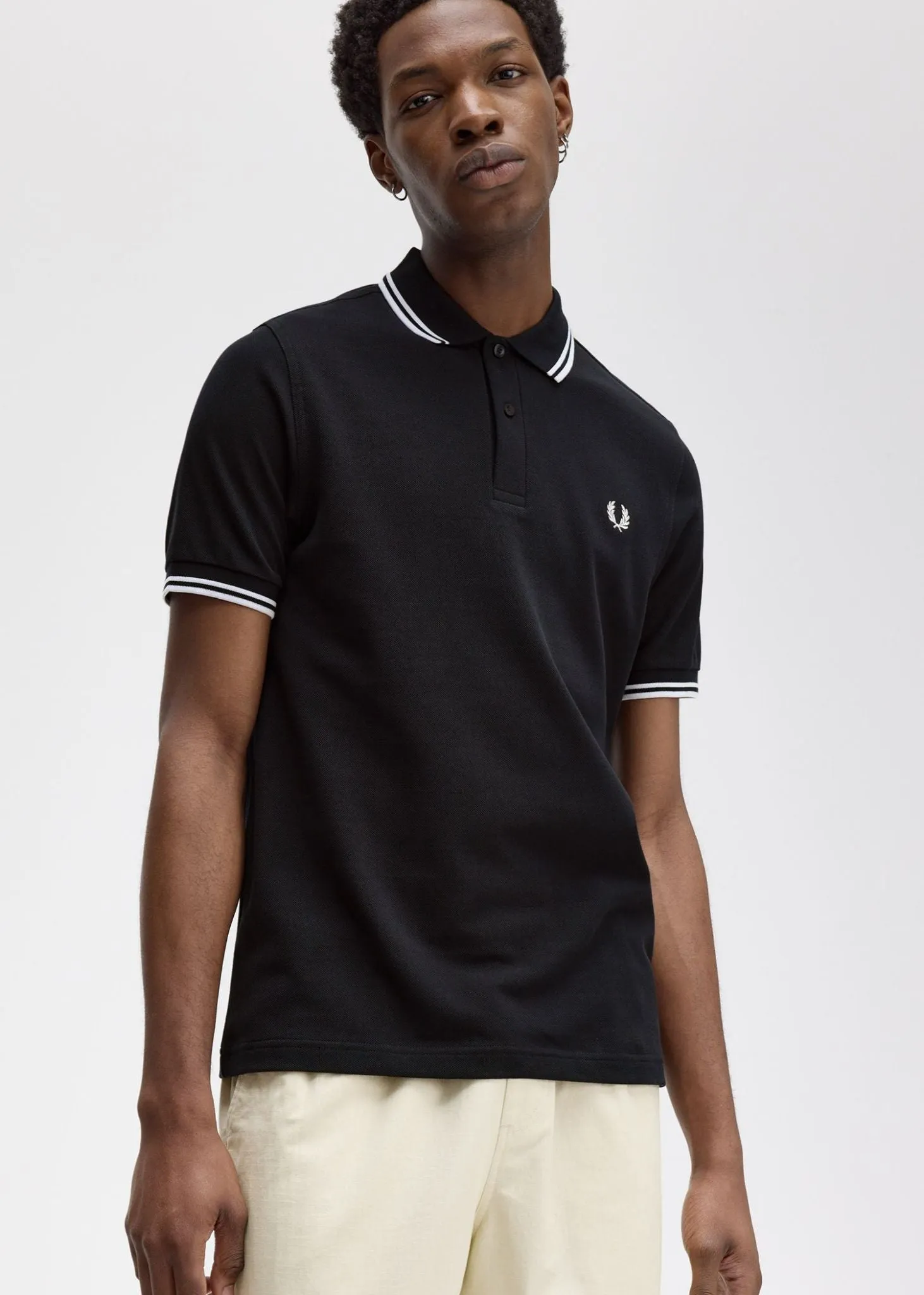 Twin tipped Fred Perry shirt - navy white