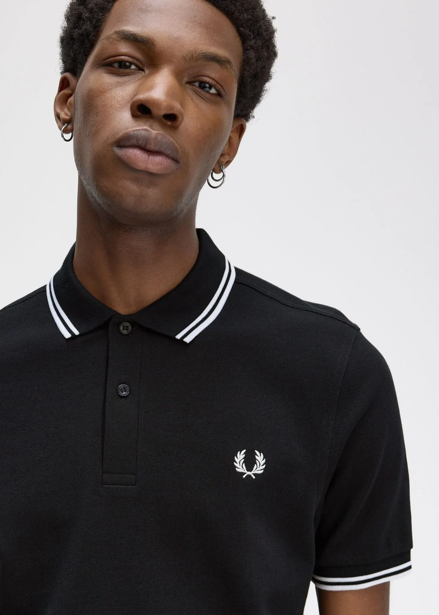 Twin tipped Fred Perry shirt - navy white