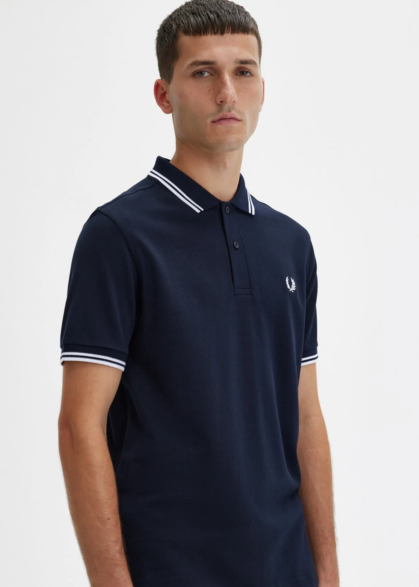 Twin tipped Fred Perry shirt - navy white