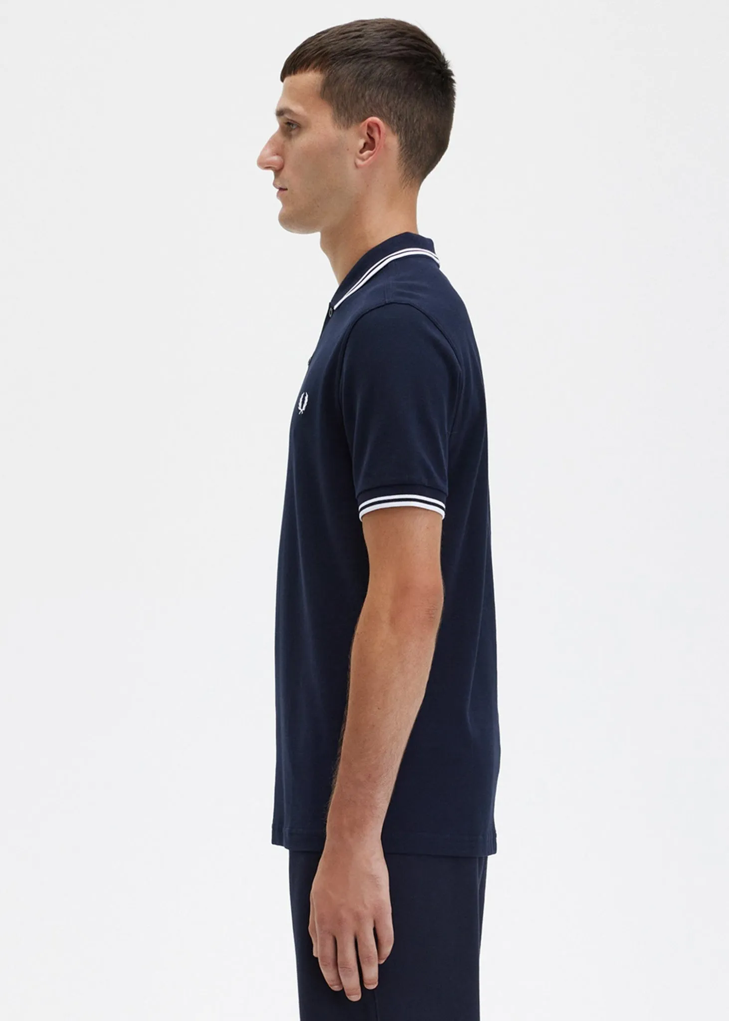 Twin tipped Fred Perry shirt - navy white