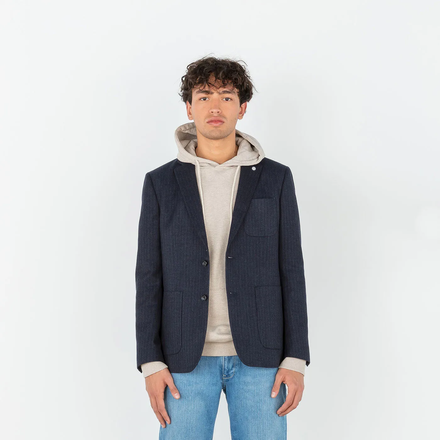 Veste Blazer Simon rayée denim